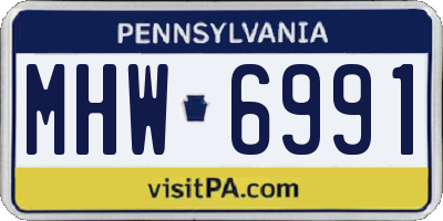 PA license plate MHW6991