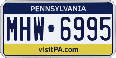 PA license plate MHW6995