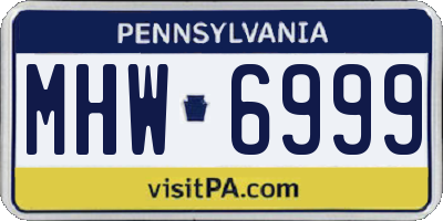 PA license plate MHW6999