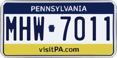 PA license plate MHW7011