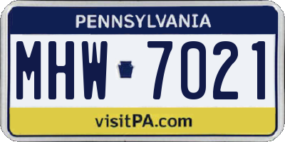 PA license plate MHW7021