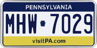 PA license plate MHW7029