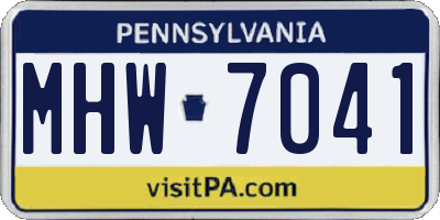PA license plate MHW7041