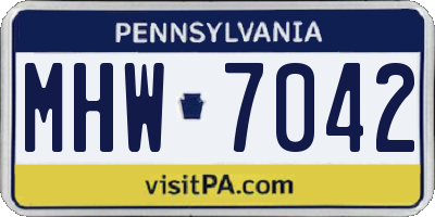 PA license plate MHW7042