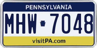 PA license plate MHW7048