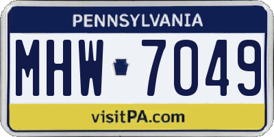 PA license plate MHW7049