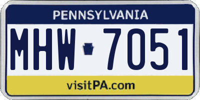 PA license plate MHW7051
