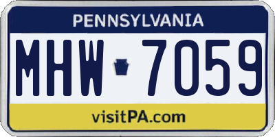 PA license plate MHW7059