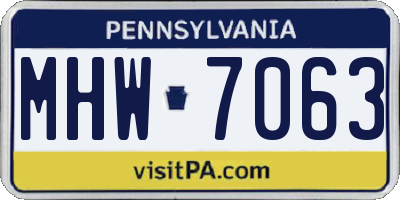 PA license plate MHW7063