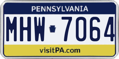 PA license plate MHW7064