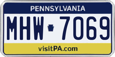 PA license plate MHW7069