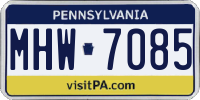 PA license plate MHW7085