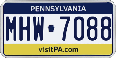 PA license plate MHW7088