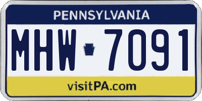 PA license plate MHW7091