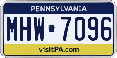 PA license plate MHW7096