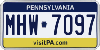 PA license plate MHW7097