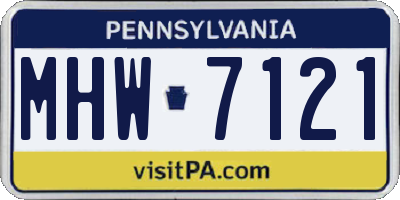 PA license plate MHW7121