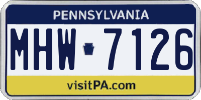PA license plate MHW7126