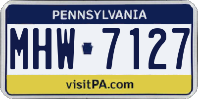 PA license plate MHW7127