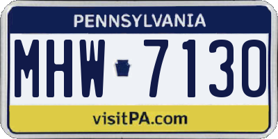 PA license plate MHW7130