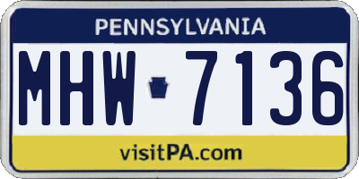 PA license plate MHW7136