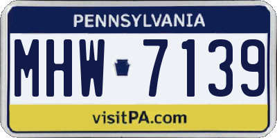 PA license plate MHW7139