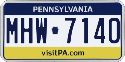 PA license plate MHW7140