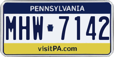 PA license plate MHW7142