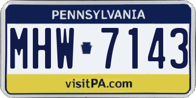 PA license plate MHW7143