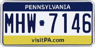 PA license plate MHW7146