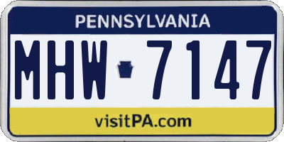 PA license plate MHW7147