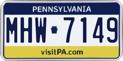 PA license plate MHW7149