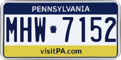 PA license plate MHW7152