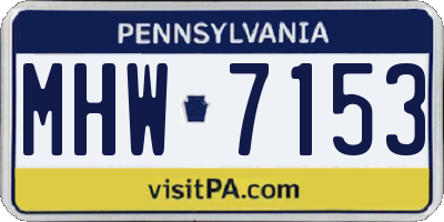 PA license plate MHW7153
