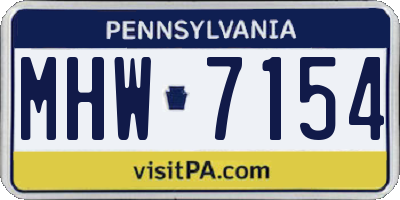 PA license plate MHW7154