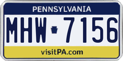 PA license plate MHW7156