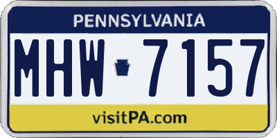 PA license plate MHW7157