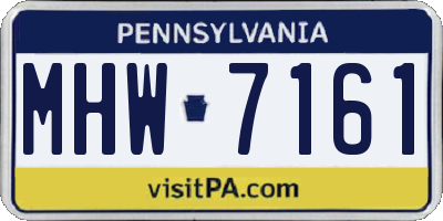 PA license plate MHW7161