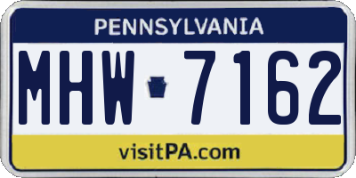PA license plate MHW7162