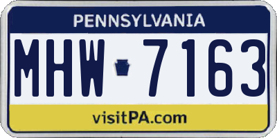 PA license plate MHW7163