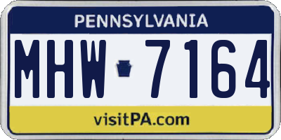 PA license plate MHW7164