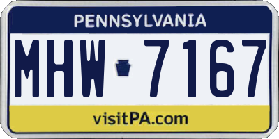 PA license plate MHW7167