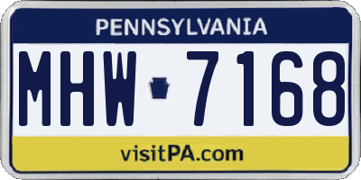 PA license plate MHW7168