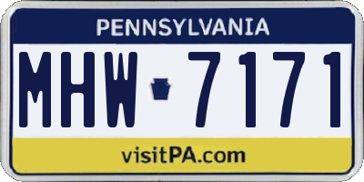 PA license plate MHW7171