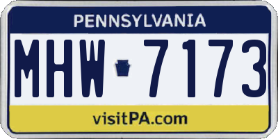 PA license plate MHW7173
