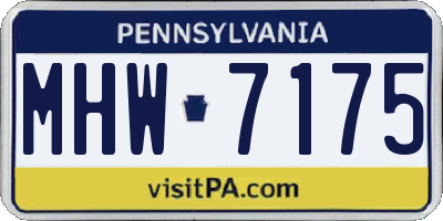 PA license plate MHW7175