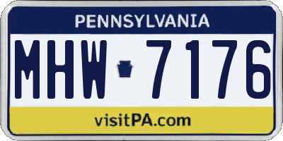 PA license plate MHW7176