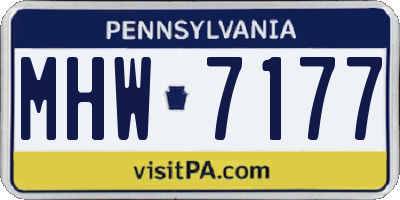 PA license plate MHW7177