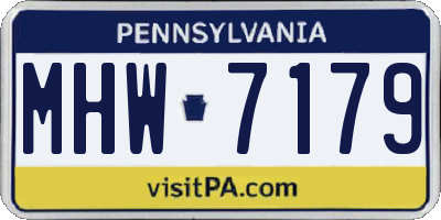 PA license plate MHW7179
