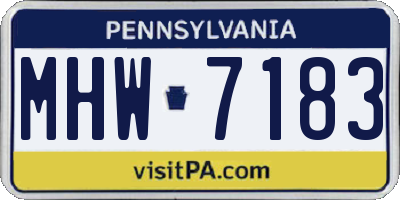 PA license plate MHW7183